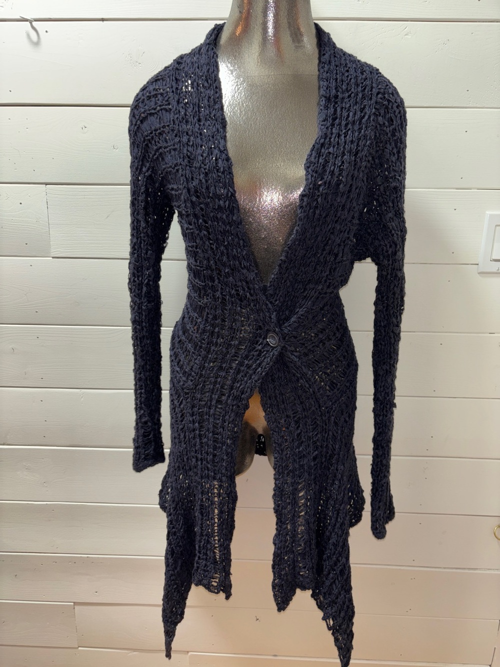 Sandwich_ Wool Blend Open Knit Asymmetrical Cardigan – Size S - Picture 8 of 11